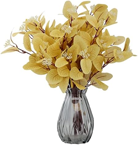 12Pcs Artificial Eucalyptus Stems with Silk Leaves and Berries