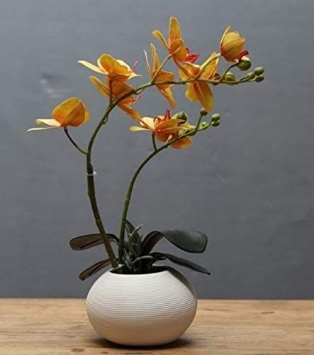 Artificial Flowers in Vase Silk Butterfly Orchid Bonsai Decor