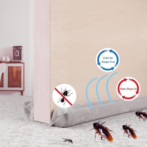 36 Inch Under Door Draft Stopper Adjustable Width 35-36 Machine Washable