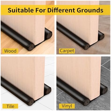 Generic PU Leather Door Bottom Sealing Strip Draft Blocker Guard