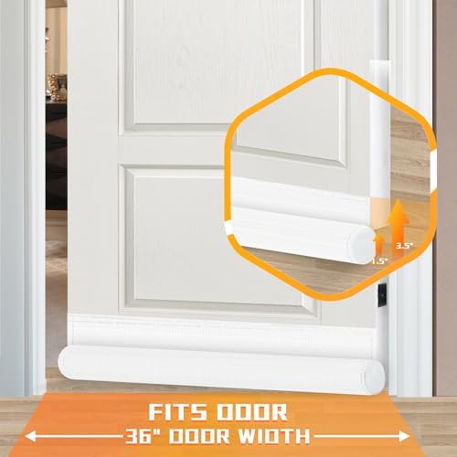 KRUI Door Draft Stopper 36 Inches White