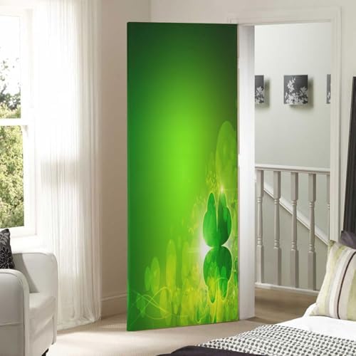 Susiyo Green Clover Leaf Halloween Door Cover 32x79 in