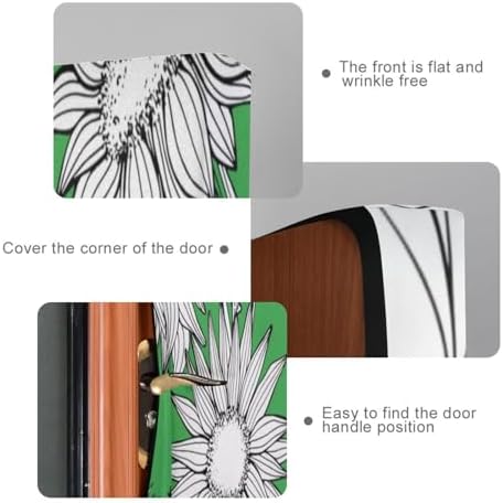 Susiyo Greem Autumn Wildflowers Halloween Door Cover 32x79 in