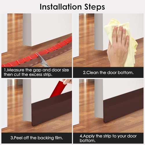 Xiaohemiao Draft Stopper 2 Pack - Silicone Door Sweep for Bottom of Door