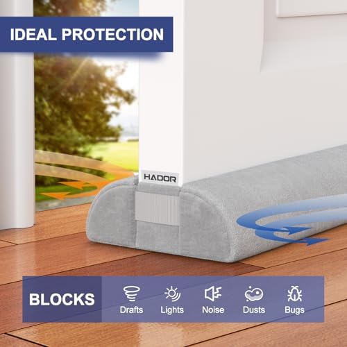 Hador Door Draft Stopper 32 Inch Double Sided Grey