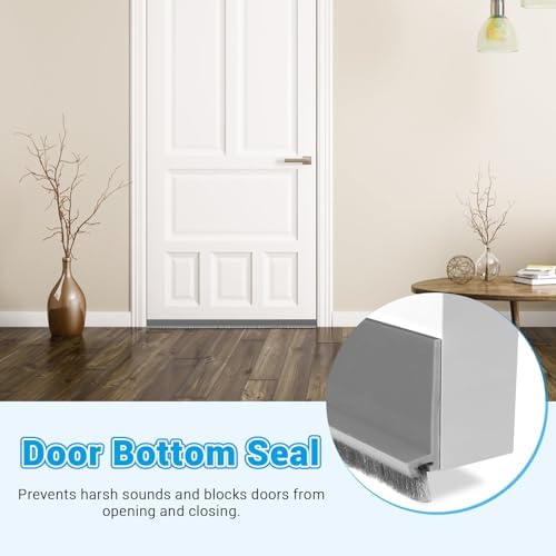 Huakaile 2 Pack Rubber Door Sweep with Brush