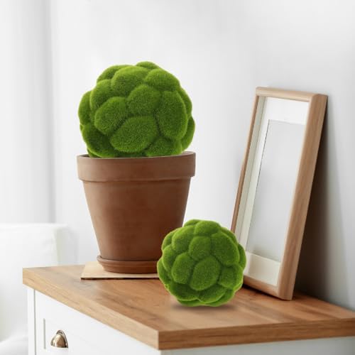 DOITOOL 2 Pcs Artificial Moss Balls for Home Decor