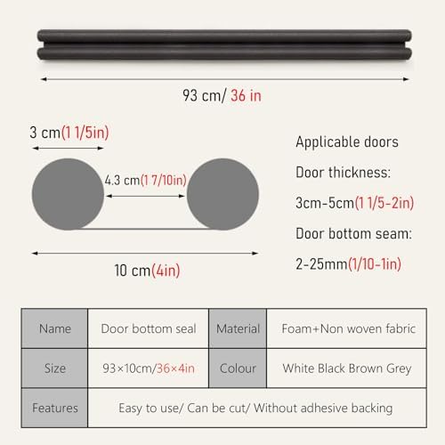 93 CM Door Bottom Seal Strip for Quiet Weatherproof Entry