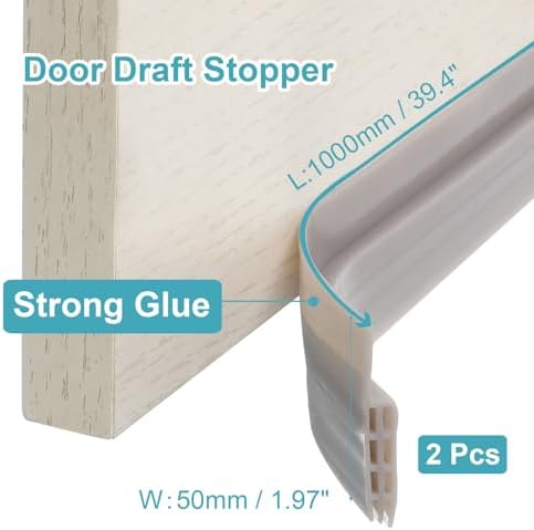 Uxcell 2 Pcs Silicone Door Draft Stopper for Exterior and Interior Doors