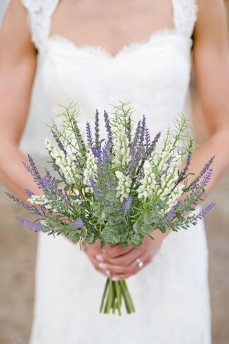 Hollyone 3 Bundle Artificial Lavender Stems Bouquet