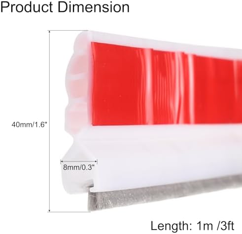 Uxcell Door Draft Stopper with Brush Self-Adhesive 3 Ft White