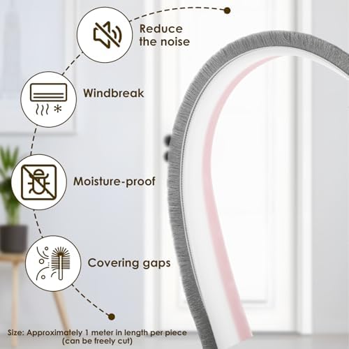 4 Pack Under Door Draft Stopper with Brush
