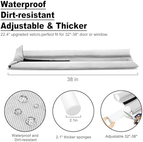 Gigbuff Cam Door Draft Stopper 30-36 Inch White