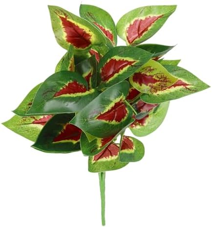 PATIKIL Artificial Greenery Plant Bundle 7pcs Green Red