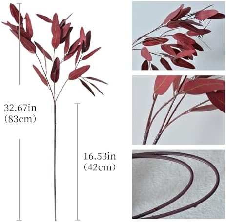 Ziwon Artificial Eucalyptus Stems 32 Inches 4 Pack Fall Decor