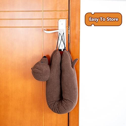 34 Inch Heavy Duty Under Door Draft Stopper with Hanging Loops - Grey Dog Design