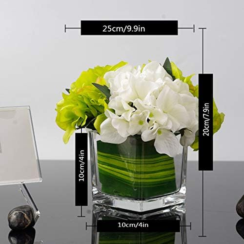 Artificial Flowers in Glass Vase Mini Potted Plant for Home Wedding Decor