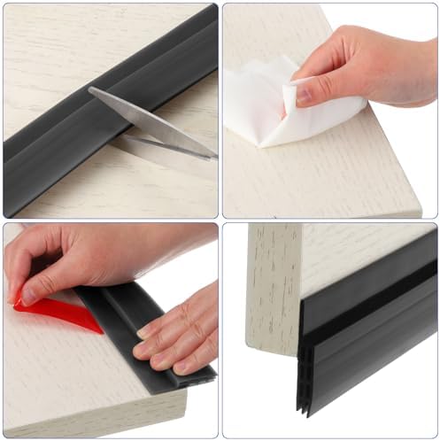 Uxceell 1 Pcs TPE Door Draft Stopper Soundproof Weather Stripping