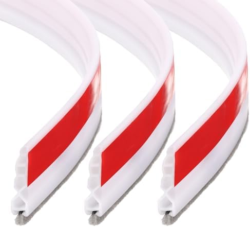 Uxcell 3-Pack Door Draft Stopper with Brush Self-Adhesive White