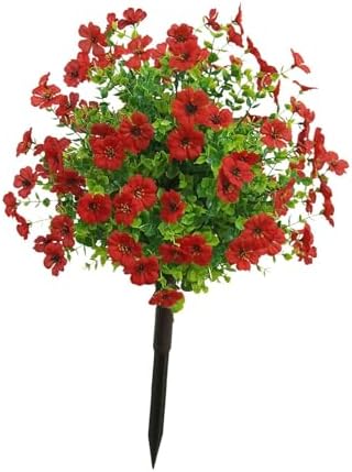 Artificial Flower Garden Stake Faux Greenery 24 with Ground Spikes