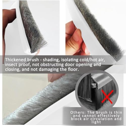 39 Inch Door Draft Stopper with Brush - Heavy Duty Weather Stripping Seal