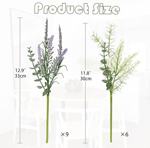 Hollyone 3 Bundle Artificial Lavender Stems Bouquet