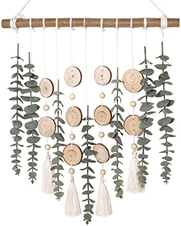 Boho Wall Decor Artificial Eucalyptus Leaves Hanging Plant