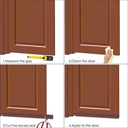 GUKOY Door Draft Stopper 2 x 39 Strong Adhesive Brown