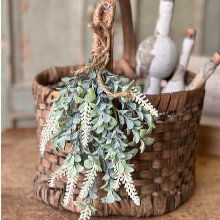 Hanging White Boxwood Greenery Swag for Home Decor