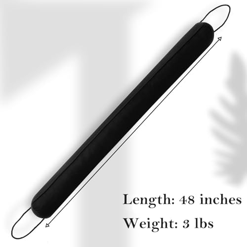 48 Inch Door Draft Stopper with Removable Cover Black