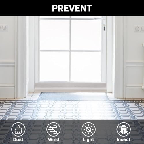 2 Pack Door Draft Stopper - 37 Inch Adjustable Under Door Blocker