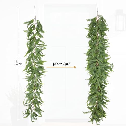 Briful 5ft Artificial Boston Fern Garland for Home Decor