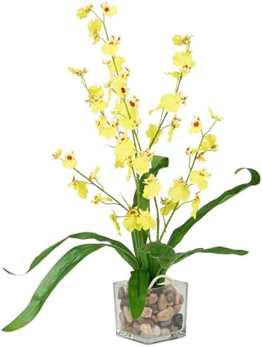 Northlight 235 Inch Yellow Artificial Oncidium Orchid