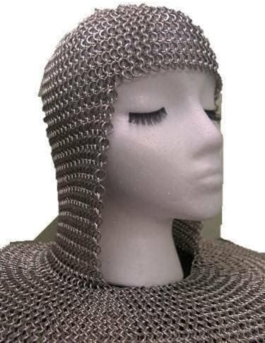 Aluminum Chain Mail Coif Medieval Hood Round Neck Armor Hood