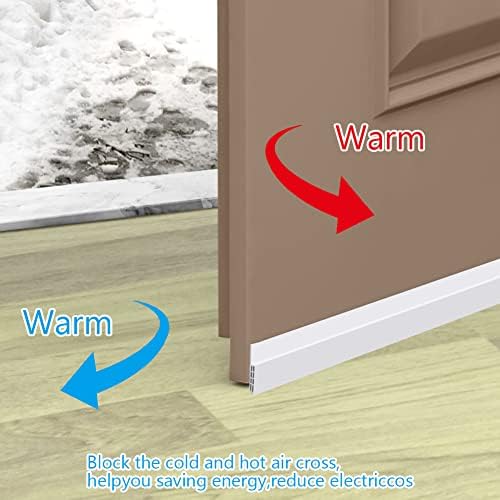 Ainiv 2 Pack Door Draft Stopper Weather Stripping Seal - White