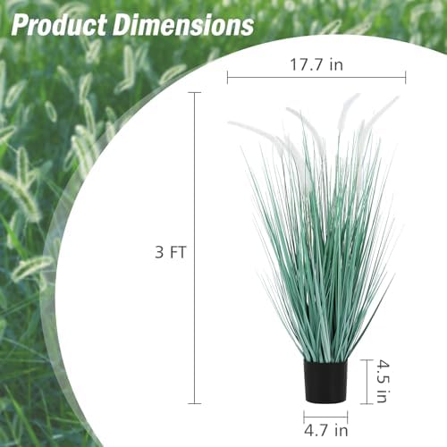 Romantic Season 3FT Artificial Onion Grass Plants with White Pampas Grass