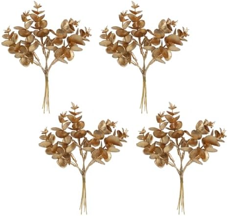 24 Pcs Gold Artificial Eucalyptus Garland for Home Decor
