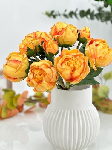 Unique 10 Stems Cream Artificial Wedding Flowers Dried Pink Peonies for Home Decoration Gifts Decor