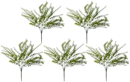 5PCS Artificial Boxwood Greenery Faux Plants for Garden Farmhouse Decor