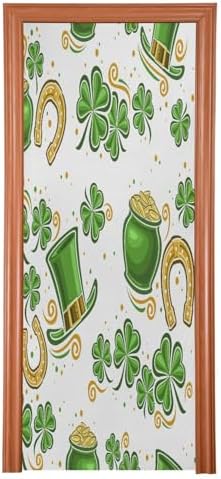 Susiyo Green Shamrock Halloween Door Cover 32x79 in