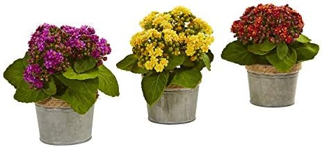 Nearly Natural Kalanchoe Artificial Arrangements Set of 3