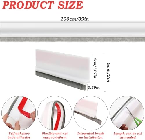 2 Pcs Door Sweep for Bottom of Door with Brush