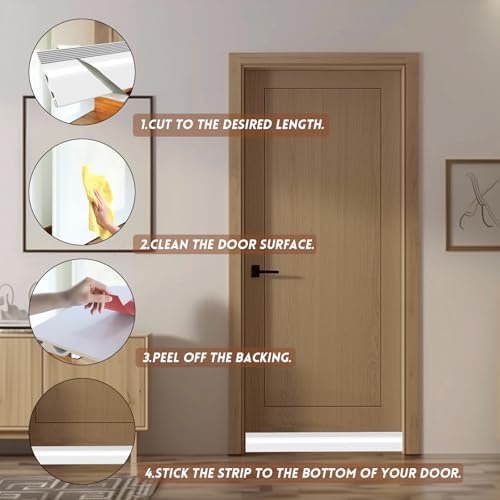 Floatlive Door Draft Stopper Weather Seal 78 in White