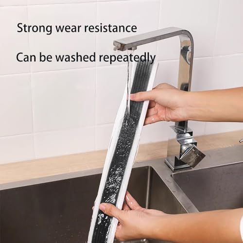 2Pack Door Draft Stopper with Felt Cloth and Rubber Seal