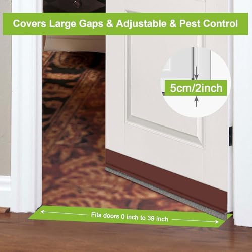 Dinglian Door Sweep Brush Draft Stopper 2 W x 39 L Brown