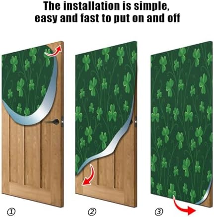 Susiyo Green Clover Halloween Door Cover 32x79in
