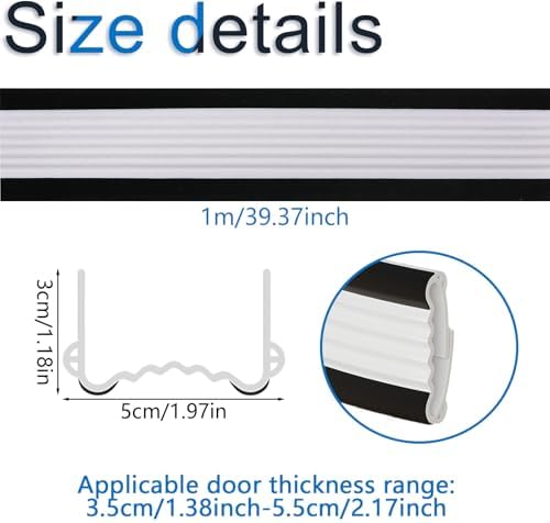 INCREWAY 39 Inch Free Cutting Door Draft Blocker Stopper Insulator Weather Stripping Noise Stopper Strong Adhesive White