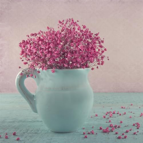 MECCANIXITY Dried Yellow Babys Breath Flowers 17 Inch Branches for Wedding Home Decor