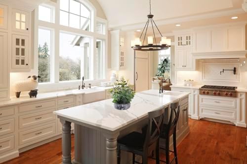 Artificial Eucalyptus Plant with Rustic Black Cement Pot for Home Office Decor