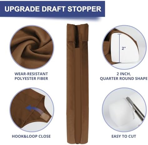 HADOR Door Draft Stopper 36 Inch Brown Double Sided